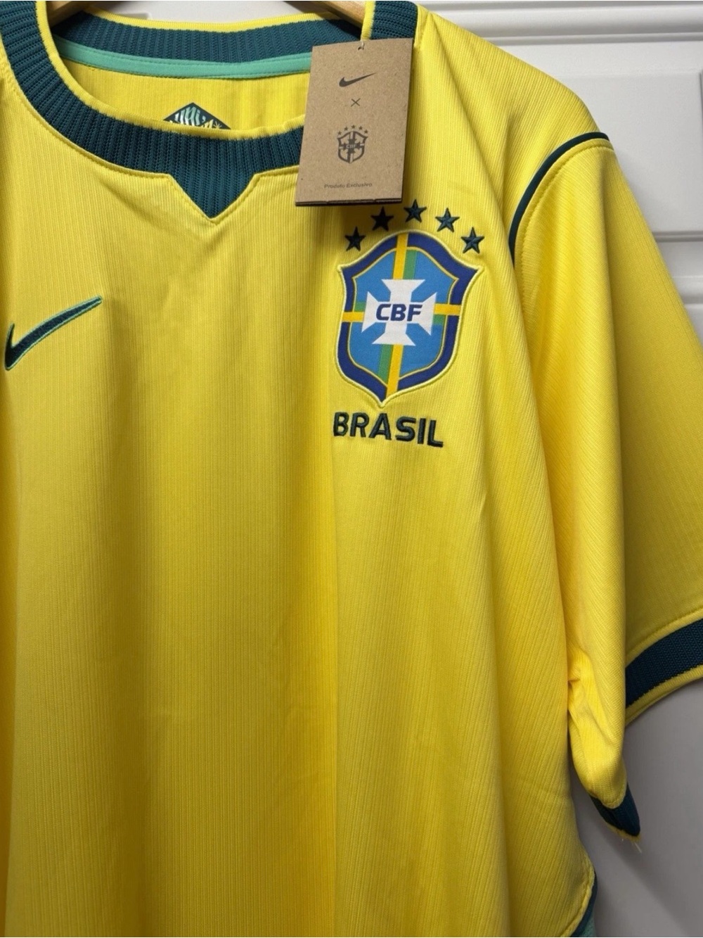 Nike Brazil 2004 Total 90 Reissue Home Soccer Jersey Yellow New with tag